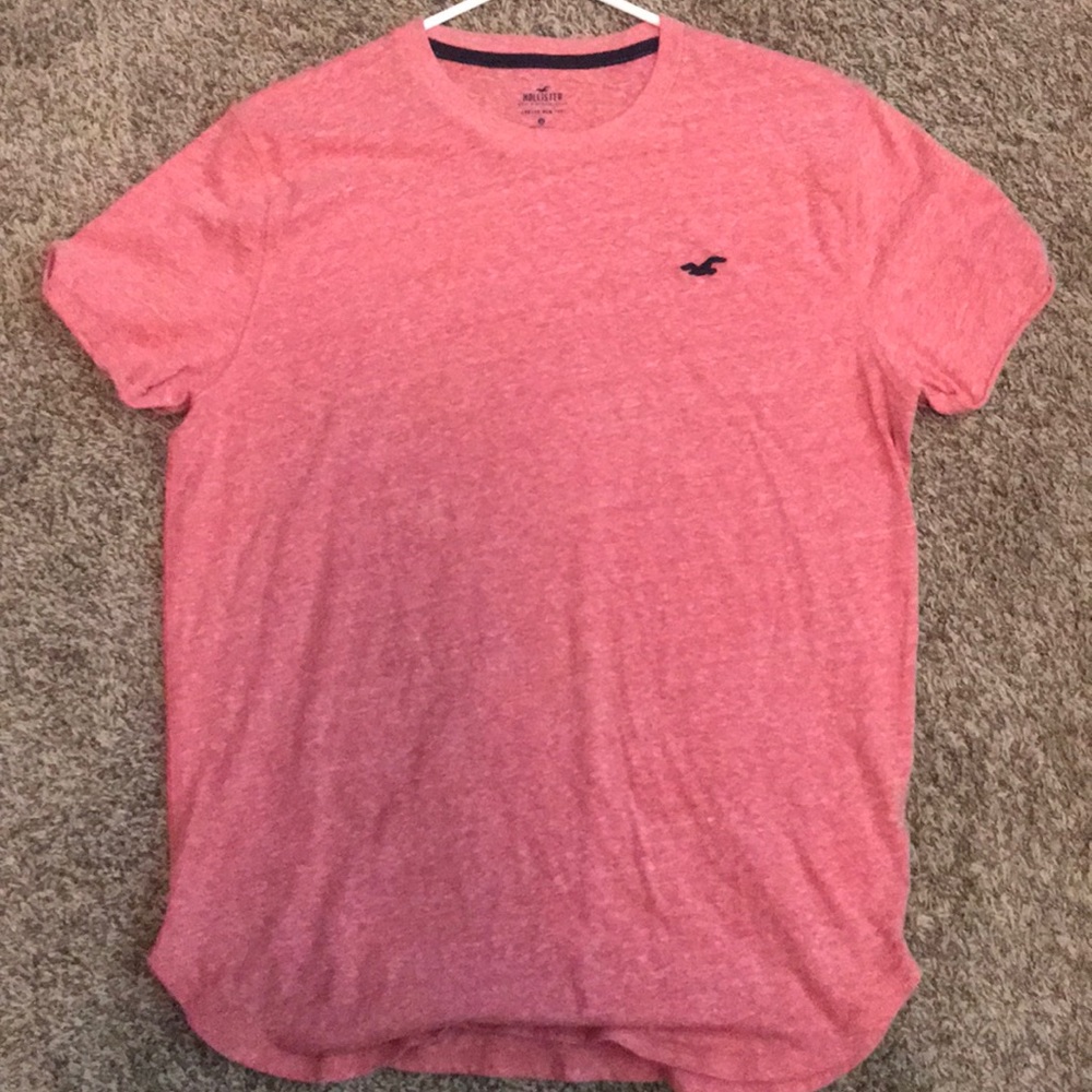 Salmon Hollister Curved hem tee